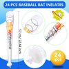 Sonarun 24 Pack Inflatable Baseball Bats Baseball bat inflates Bulk for Summer Pool Baseball Theme Birthday Party Favors