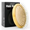 Combetter Metal Hair Brush for Hair Growth(No Handle Design) Combetter, Natural Wood Brush, Mini Hair Scalp Massager Metal Bristles Detangling Brush for Women, Men &Kids
