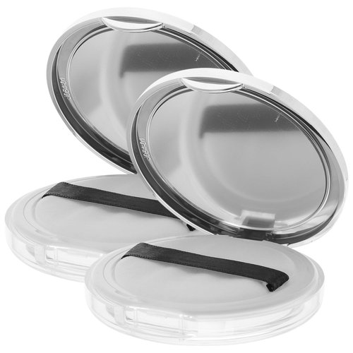 Beaupretty 2PCS Empty Powder Compact Plastic DIY Makeup Loose Powder Case with Puff and Elasticated Net Sifter for Travel Outside Home