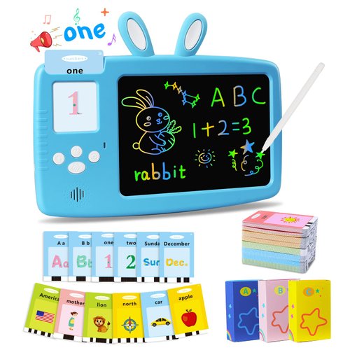 Learning Toys for Toddlers 3+ Years Old - FABETO Reading & Writing 384 Sight Words Talking Flash Cards Writing Board, Kids Speech Therapy Autism Sensory Toy Montessori Educational Toy