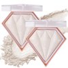 IONSGAKO 2PCS Pearl White Highlighter Makeup Palette Face Powder Highlighters Iluminadores De Maquillaje Shimmer Glitter Diamond Highlighter Contour Powder Makeup Palette