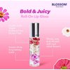 Blossom Scented Roll on Lip Gloss, Infused with Real Flowers, Made in USA, 2 pack Mini Gift Set, Strawberry, Sugar Cookie, High Glossy, Hydrating, Long Lasting Shine