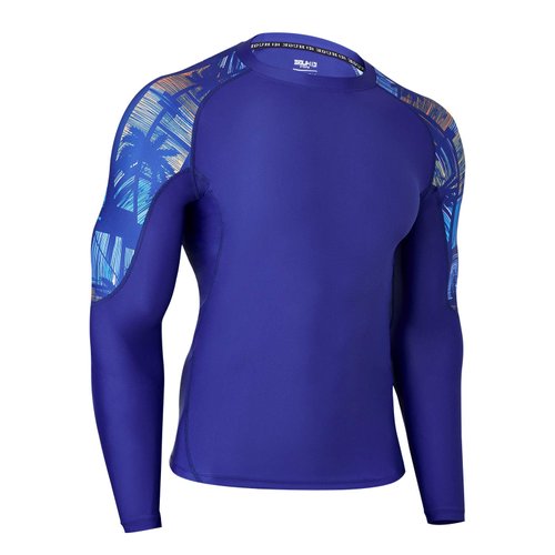 ADOREISM Men's Rash Guard Long Sleeves Splice UPF 50+ BJJ Jiu Jitsu Rash Guard Compression Swimming Shirts