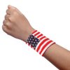 ArtCreativity American Flag Wrist Sweatbands, Set of 2, USA Flag 4th of July Party Favors, Red, White and Blue Wristbands, Patriotic Costume Accessories for Veterans, Memorial, and Independence Day