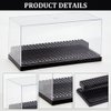 OLYCRAFT 2-Tier Acrylic Minifigure Display Cases 7.9x3.9x3.7 Inch Display Case for Minifigure Action Figures Blocks Removable Display Box Cube Showcase for Models Gifts Dustproof Storage - Black