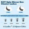 KevKev Lash Clusters 96 Pcs Cluster Lashes Special Spin Mirror Case DIY Lash Extension Soft & Comfortable Eyelash Clusters Thin Band Eyelashes with Mirror Easy to Apply (Morning,C-10-16mix)