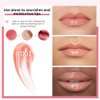 Plumping Lip Oil, Hydrating Gloss Tinted Lip Balm Transparent Lip Care, Big Brush Head Glitter Shine, Long Lasting Nourishing Non-sticky Fresh Texture(PINK)
