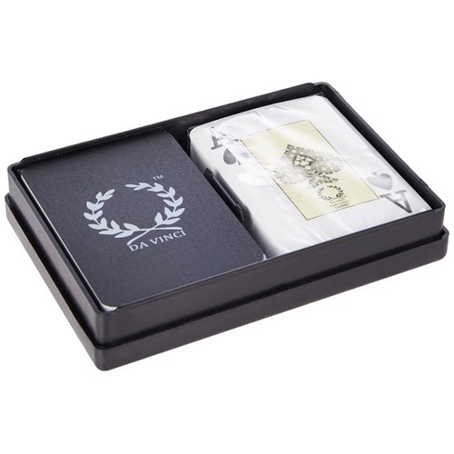 DA VINCI Persiano, Italian 100% Plastic Playing Cards, 2-Deck Set Poker Size Jumbo Index, with Hard Shell Case and 2 Cut Cards