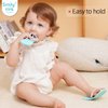 Smily Mia Flip-Flop Baby Teething Toys, Silicone Baby Teether For 3M+, Chewing Toys for Babies Teething Pain Relief,Silicone Baby Shoes,left foot Blue