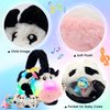 Hopearl LED Musical Stuffed Cow Handbag Lighting Up Singing Plush Toy Tote Bag Playset Mommy Cow with 3 Baby Dairy Cows in her Tummy Lullaby Animated Soothe Gifts for Kids, 11''
