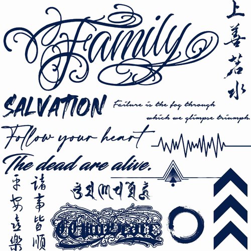 Dopetattoo 13 Sheets Lasting 1-2 Weeks Temporary Tattoo Words Word Tattoos Tattoo Letters Letter ...