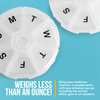 Weekly Pill Organizer - (Pack of 2) 7 Day Pills Container, Round Medicine Organizer Box, Daily Week Pill Reminder Case Travel Friendly, BPA-Free Vitamin, Supplement, Fish Oil, Medication Planner