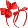 EYEOO 2PCS Red Bow Headbands Set for Women Big Knotted Headbands Grosgrain Ribbon Hair Bows Cute Hair Hoop Top Knot Turban Hair Headband for Girls Teens Party Cosplay Decoration Hair Accessories