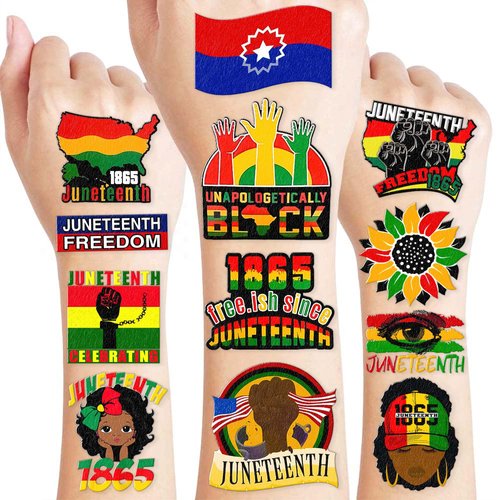 96 PCS African Theme Birthday Party Decorations Juneteenth Freedom Party Decorations African American Tattoos Afro Africa Stickers Black History Month Decor Gifts for Kids Adults