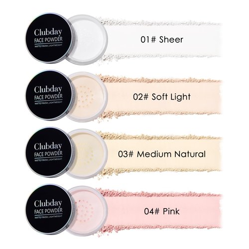 Clubday Multi Makeup Loose Setting Powder Lightweight,High Coverage,Shine Control,Waterproof Curated For All Skin Types - Sheer，6g (0.21 oz)