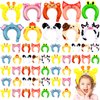 Liliful 50 Pcs Zoo Animal Inflatable Headbands Unicorn Wildlife Safari Balloon Hair Hoop Unicorn Balloon Kit with Pump Inflatable Jungle Animals for Birthday Party Favors Decorations