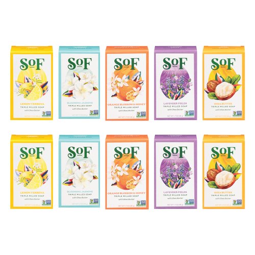 South Of France Travel Size Bar Soap (Variety Pack, 10 Travel Bars)