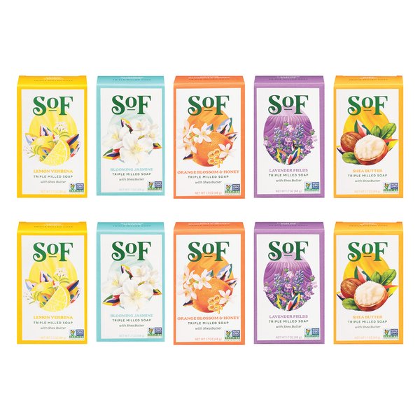 South Of France Travel Size Bar Soap (Variety Pack, 10 Travel Bars)