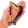 Seawoo Wooden Miniature Harp with Case Mini Musical Instrument Replica Miniature Dollhouse Model Home Decoration (5.51"x3.07"x1.69")