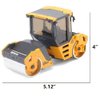 Gemini&Genius Double-Drum Road Roller Toy Construction Vehicle Toy 1/50 Scale Die-cast Grader Engineering Road Planer Vehicle, Asphalt Drum Compactor Alloy Model Toys and Collections for Kids