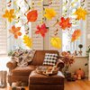 Fall Decorations Autumn Thanksgiving Decoration Maple Leaf Fall Themed Party Supplies Hanging Foil Swirl Decor for Home Ceiling Party Favors