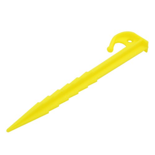 CamDesign 6PC Visible Yellow Plastic Universal Tent Pegs Ground Nail Stakes for Camping Gardening DJI Drone Landing Pad Canopies Landscaping Outdoor