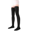 TOFLY® Thigh High Compression Socks for Women & Men, Closed Toe 15-20mmHg Graduated Medical Compression Stockings with Silicone Band, Opaque Support Stockings for Varicose Veins, Edema, DVT,Black XL