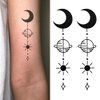 Oottati 2 Sheets Small Tiny Temporary Tattoo Stickers Moon Sun Planet Arrow