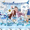 cocomigo 197 Pcs Shark Birthday Party Decorations Tableware Set, Shark Party Supplies Include Banner, Plates, Tablecloth, Cake Topper and Balloons Etc, for Shark Themed Decorations Serves 25 Guests