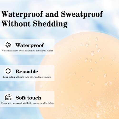 Zhowehall 12 Pairs Nipple Covers for Women, Silicone Adhesive Nipple Pasties Bra, Reusable Invisible Breast Petals Waterproof Beige