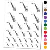 Alto Saxophone Woodwind Musical Instrument Temporary Tattoo Water Resistant Fake Body Art Set Collection - Black (One Sheet)