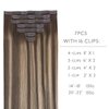 WENNALIFE Genius Seamless Clip in Hair Extensions Human Hair 7pcs Ultra Invisible 50% Thinner Seamless Hair Extensions Clip In Balayage Chocolate Brown to Honey Blonde Real Human Hair