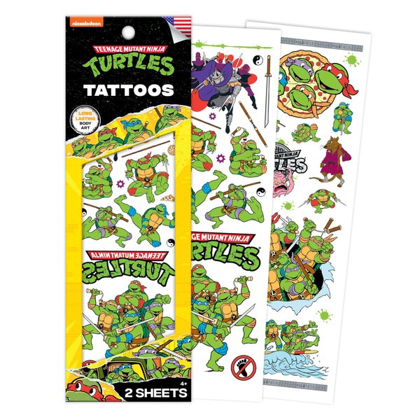 Savvi - 17 Teenage Mutant Ninja Turtles Temporary Tattoos: Skin-Safe Ink, Great for Parties and Everyday Wear, Gifts for Teens and Adults, Made in the USA [2 sheets, 17 count]