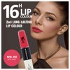 Dermacol NEW 16-Hour Lip Colour, Highly Pigmented Glossy Lip Stain, Two-Phase Lip Plumper Gloss, Kissproof Lip Makeup Products with Matte and Glitter Finish,n.2, Hot Date