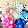 10 Pack 18 Inch Blue Soccer Foil Balloons Football Helium Metallic Mylar Balloons for Birthday Party Sports Theme World Cup Party Decorations