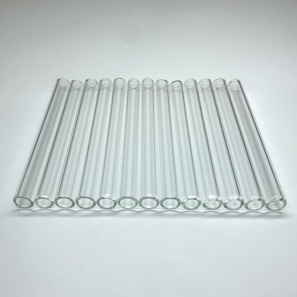 Glass Tubes 12 Piece, Reusable Glass Straws 4 Inch Long, OD 10 mm, Thickness 1.5 mm, Industrial Borosilicate Glass Tubing for Short Cup (10mm-4IN-Clear)