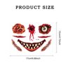 Boxkat 8 Sheets Halloween Face Tattoo Stickers Scary Wound Prank Waterproof Temporary Tattoo Stickers Horror Face Decals Fake Tattoos for Halloween Cosplay Makeup Party Decoration Supplies, Red