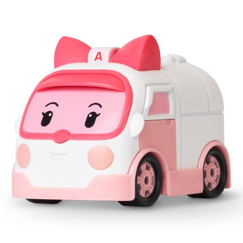 Robocar Poli, Amber DIE-CAST Metal Toy Cars, Ambulance Toys, Toddler Cartoon Emergency Vehicle Playset, Rescue Vehicles Toys Gift Toys for Age 1-5 Boys Girls