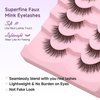 Cat Eye Lashes Natural Eyelashes 16MM False Eyelashes Wispy Thin Band Eyelashes 3D Volume False Lashes Soft Strip Lashes Pack C Curl Natural Eyelashes Fake Lashes 7 Pair EVENTILL