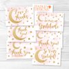 24 Pink Stars Baby Shower Thank You Cards With Envelopes, Kids Thank-You Note, 4x6 Gratitude Card Gift For Guest Pack For Party, Birthday, For Girls Children, Cute Angel Twinkle Moon Event Stationery