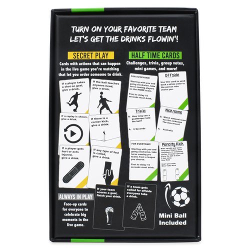 Watch Soccer, Get Drunk - The Live Soccer Drinking Game | 260 Cards with a Mini Soccer Ball. Perfect for Parties, Group Game Day, Tailgating. Great Gift for Sports Fans.