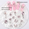 BMKKOT Butterfly Nail Charms for Nail Art 3D Heart Crown Nail Art Charms Pink Nail Gems Stars Nail Rhinestones Moon Heart Charms Nail Jewels Supplies Silver Nail Charms for Women DIY Nail Decoration