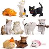 10 pcs Realistic Cat Figurines Kitty Figures Toy Set Mini Cat Figure Collection Playset Kitten Easter Eggs Cake Topper Christmas Birthday Gift for Cat Keeper Lover