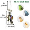 JSLZF Bird Chew Toy for Parrot Durable Conure Scoop and Colorful Cardboard Bagel Toy Cockatiel Stainless Steel Spoon Ring Toy Parrot Cage Hanging Toy for Lovebirds, Parakeet