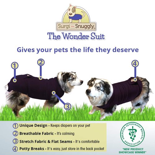 Surgi~Snuggly Disposable Dog Diapers Keeper - for Male and Female Dogs - Wrap Around Legs for Superior Fit