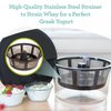 Euro Cuisine GY60 Greek Yogurt Maker with Ultra Fine Mesh Stainless Steel Strainer Basket, BPA Free, Patented Greek Yogurt Strainer, Ideal for Healthy Homemade Yogurt, Dips, and Desserts (Black)