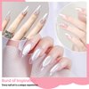 Allstarry White Pearl Chrome Nail Powder, 2pcs Iridescent Aurora Powder Metallic Mirror Effect Glitter Powder Pearlescent Ice Transparent Mermaid Pigment Dust for Gel Polish Nail Art Decoration