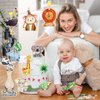 45 Pieces Jungle Animal Cutouts Safari Party Decorations with Glue Point Dots Jungle Themed Party Decorations Paper Cutouts for Baby Shower Birthday Classroom Bulletin Board Theme Party Supplies