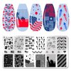JERCLITY 6pcs Independence Day Nail Stamping Plates Patriotic Nail Stamping Kit 4th of July American Flag Stars Statue of Liberty Image Plates Nail Art Design Template Print Nail Stamper Kit for Women
