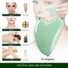 Gua Sha Facial Tools -Gua Sha Stone -Nature Jade Stone Guasha Massage Tool - Natural Jade for Scraping Facial and SPA Acupuncture Therapy -Heart Shape Jade Trigger Point Treatment on Face (Jade)